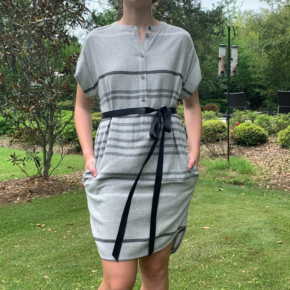 NWT Banana Republic Heritage Collection Striped Wool Dress Pockets Small S